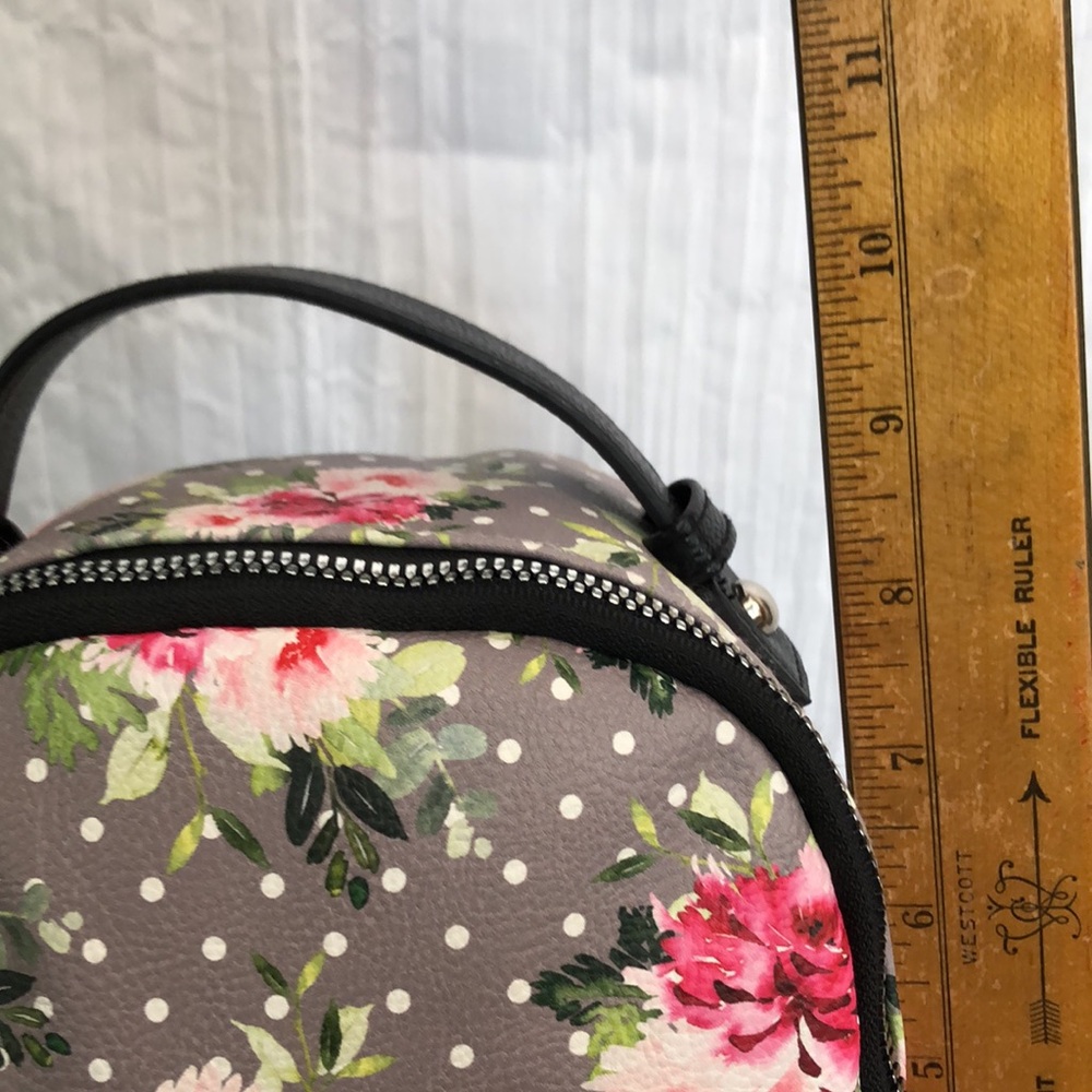 BETSEY JOHNSON  French Bull dog roses pattern mini backpack w/shoulder straps - Picture 13 of 15